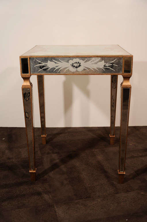 Eglomise Occasional Table with Giltwood By Jansen 4
