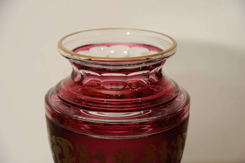 Belgian Cut-Glass Vase by Val St. Lambert For Sale