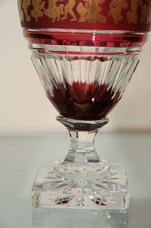 Mid-20th Century Cut-Glass Vase by Val St. Lambert For Sale