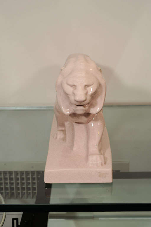 French Ceramic Lion For Sale