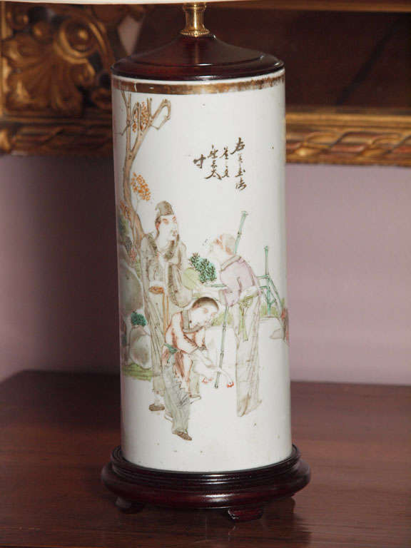 19th Century Pair antique Chinese porcelain hat stands