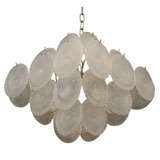 White Opaline Vistosi Disc Chandelier
