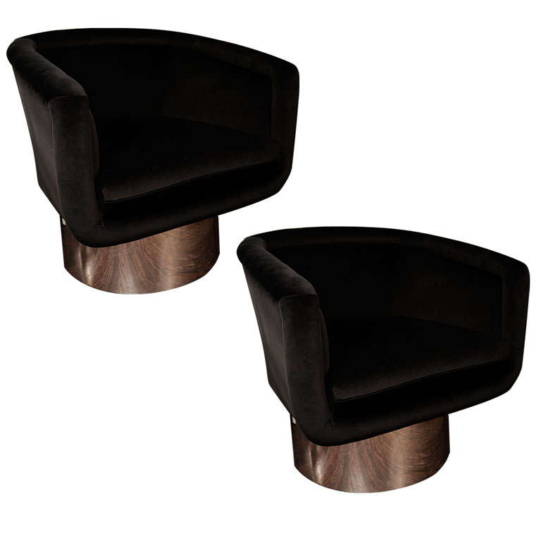 Pair of Leon Rosen for The Pace Collection Swivel Tub Chairs