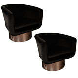 Pair of Leon Rosen for The Pace Collection Swivel Tub Chairs