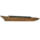 19th Century Folk Art Handcarved Boat on a Custom Iron Mount