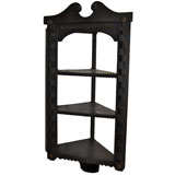 Antique 19th Century Original Surface Tramp Art/Gilded Trim Hanging Cornershelf