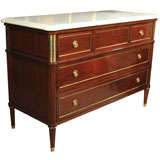 Louis XVI Style Marble Top Commode Stamped Jansen