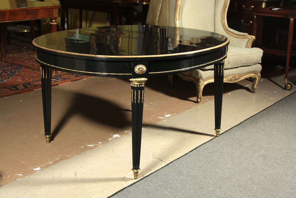 Louis XVI Style 3-Leaf Dining Table Stamped Jansen