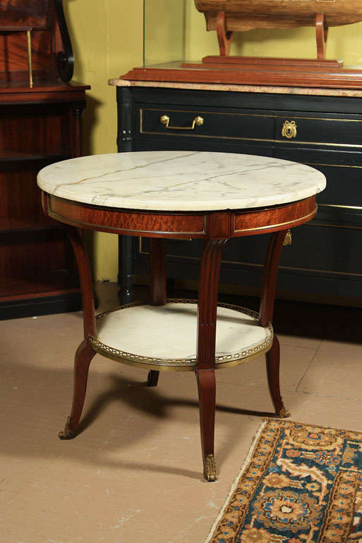 Pair of Marble Top Gueridons by Maison Jansen