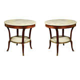 Pair of Marble Top Gueridons by Maison Jansen