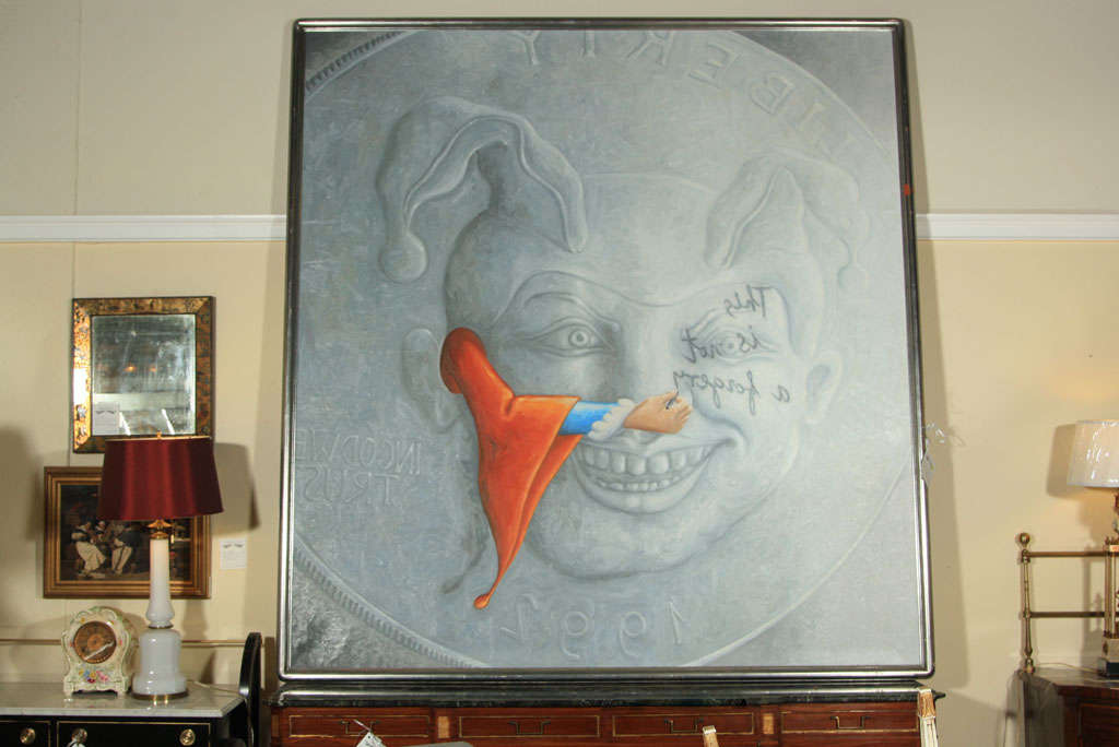 Oil on Canvas "Art Coin" signed Chema Cobo