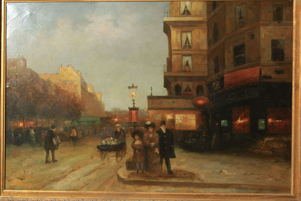 French Parisian Street Scene Signed J. Joyers