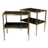 Pair of Bronze End Tables Stamped Jansen