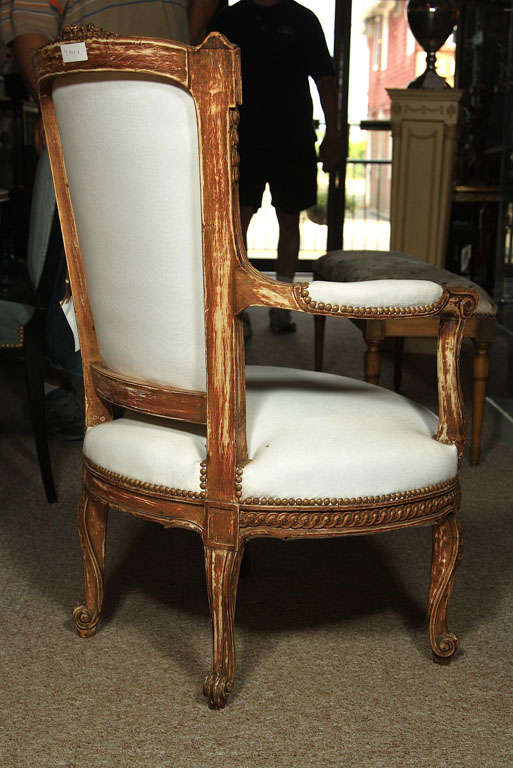 Wood Pair of Stamped Maison Jansen Armchairs