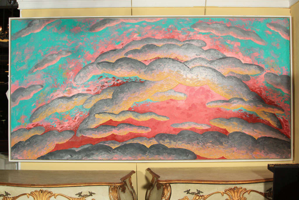 A fine Oil on Canvas by Louisa Chase Sunset