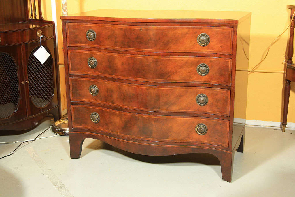Pair of Crotch Mahogany Chest of Drawers by Baker