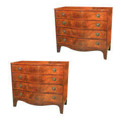 Pair of Crotch Mahogany Chest of Drawers by Baker