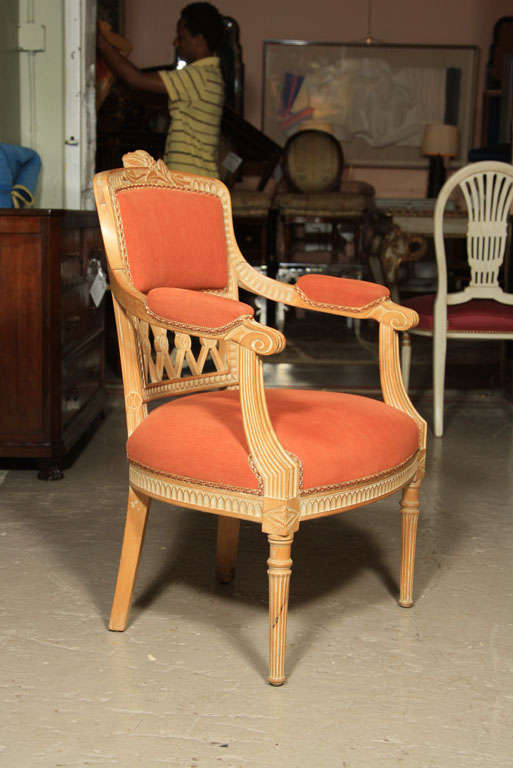 American Pair of French Directoire Style Armchairs