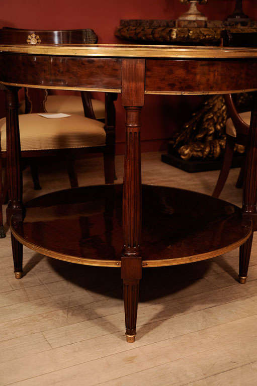 A Plum Pudding Mahogany and Rosso Marble Bouillotte Table