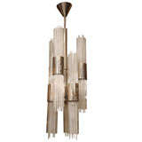 Six Arm Glass Rod Chandelier