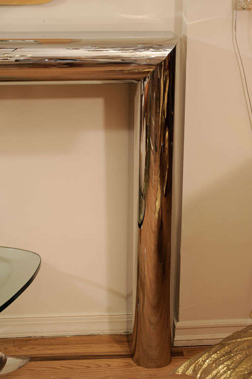 Chrome and Brass Fireplace Mantle
