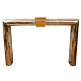 Chrome and Brass Fireplace Mantle