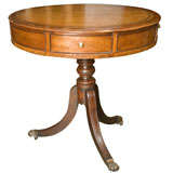 English Leather Top Drum Table in Mahogany, circa 1800