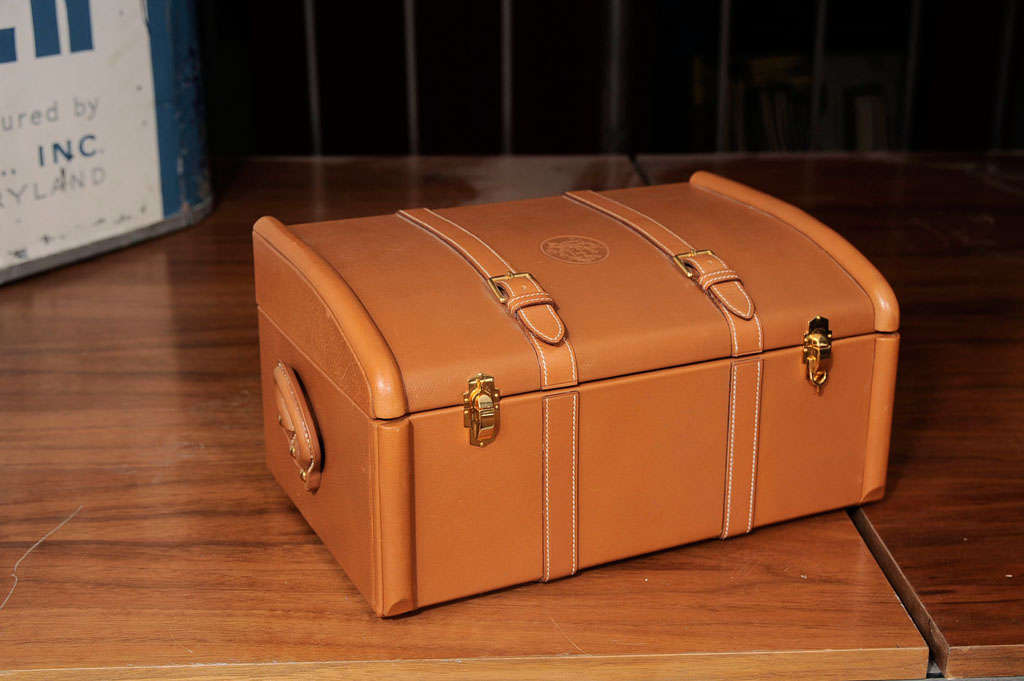 Rare Hermes Leather Trunk 1