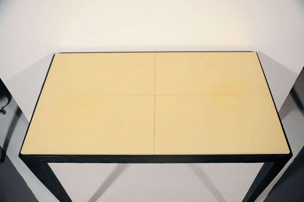 Hammered Iron and Parchment Side Table by Christian Liaigre