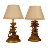 Companion Pair Black Forest Lamps
