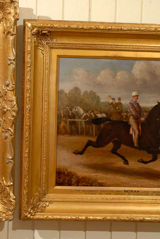 19th Century English Equestrian Oil Painting For Sale