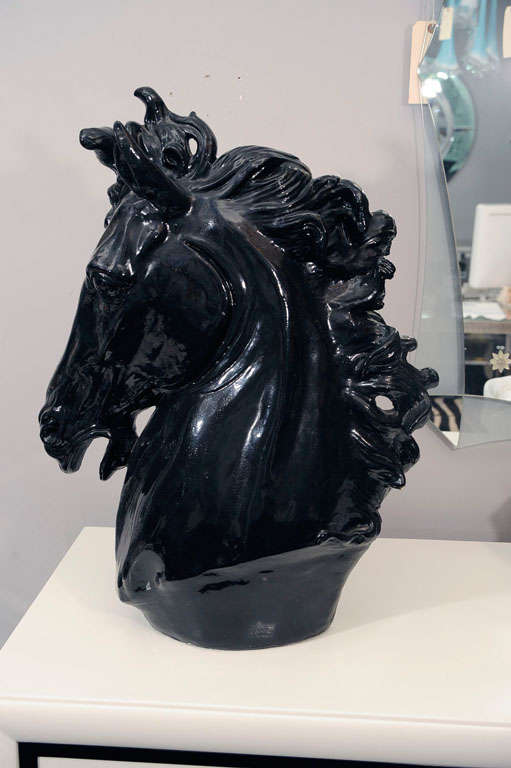 Late 20th Century 1970's Italian Porcelain Horse Sculptures