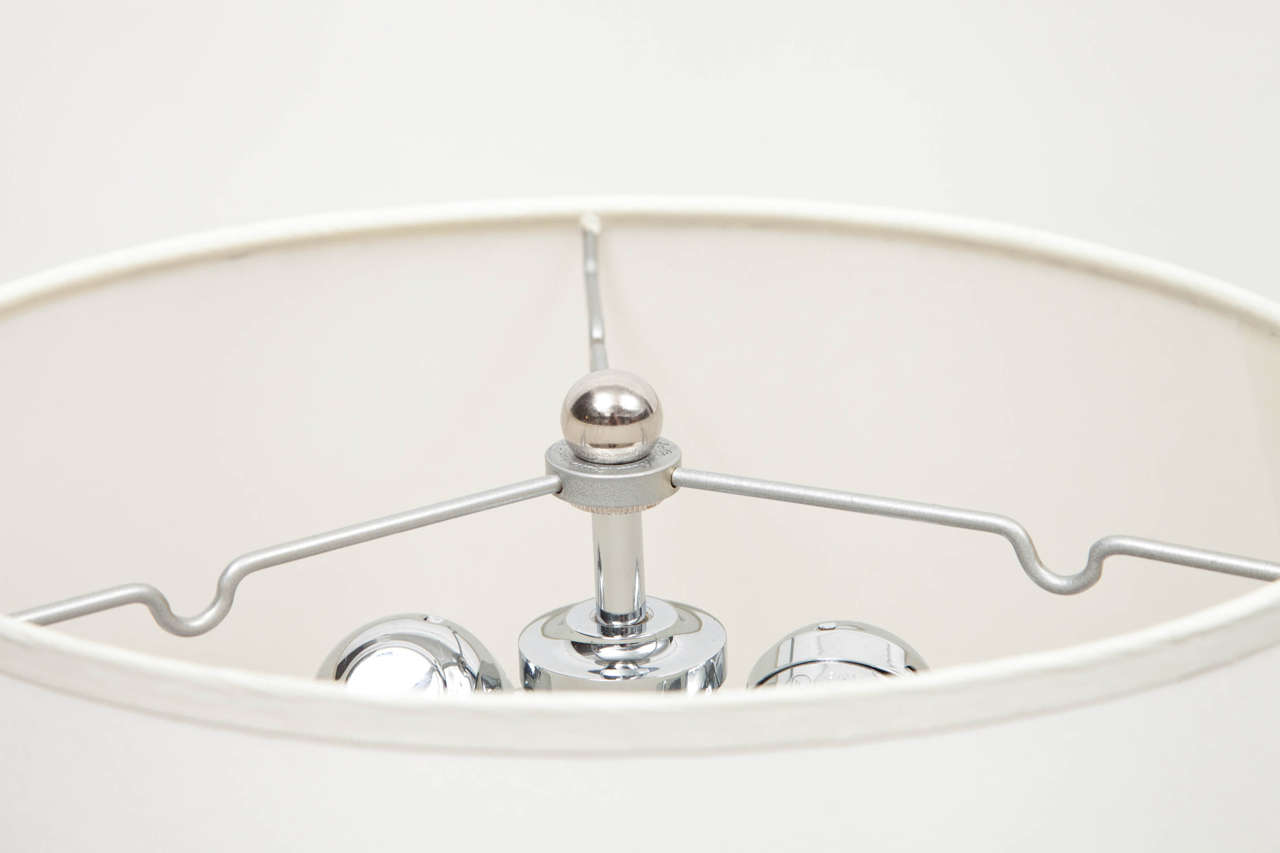 American Pair of Beige Ribbed Ceramic Table Lamps