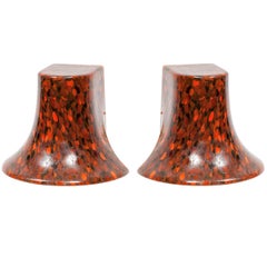 1960s Murano Jewel Tone Mottled Glass Bookcase Lights