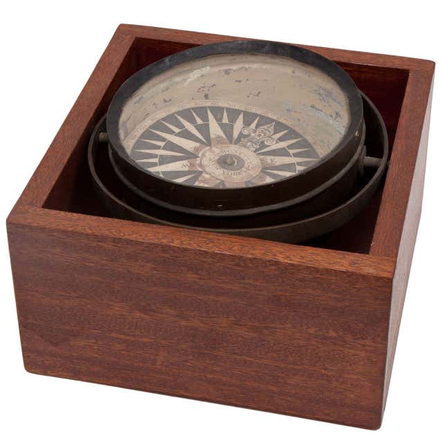 Compass In A Box - 2 For Sale on 1stDibs | antique compass in wooden ...