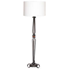 1920s English Art Deco Hand-Wrought Iron Floor Lamp 11