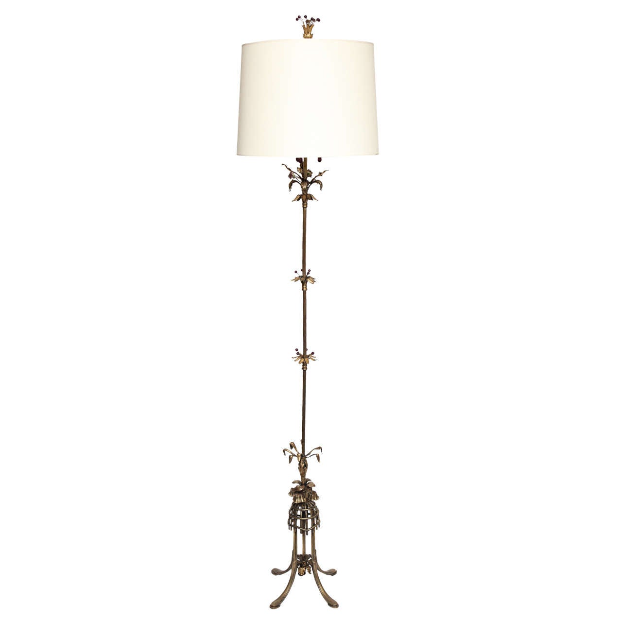 Floor Lamp Art Deco brass 1920's For Sale