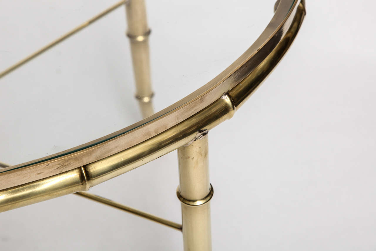 Mid-20th Century Pair of Italian 1940s Art Moderne Faux Brass Tables