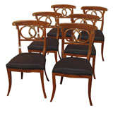 Set of 6 Italian beechwood salon chairs