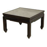 Pair of Ebonized "Chinese" Style Low Tables With Antiqued Glass