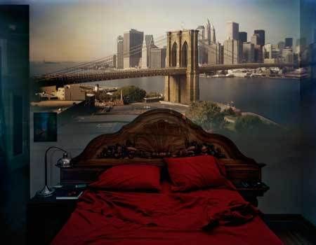 Camera Obscura:View of the Brooklyn Bridge in Bedroom, 2009 - Photograph by Abelardo Morell