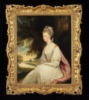 Portrait of a Lady seated in a landscape (One of a Pair)