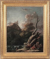 Carlo Bonavia - Italian Landscape with Ruins and Trees (One of Pair) Italian Landscape with Ruins and Trees (One of Pair)