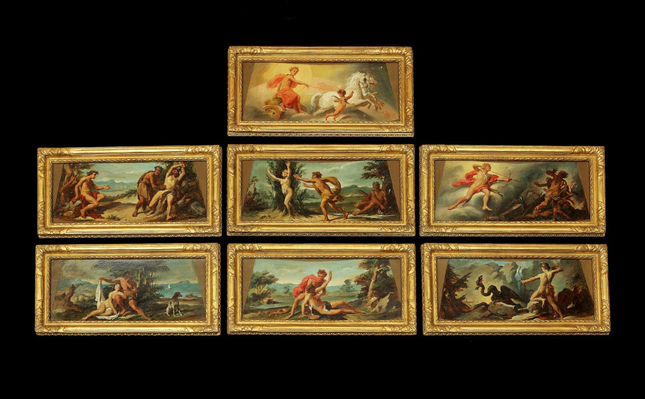 Seven Scenes from the Life of Apollo - Painting by Jacopo Guarana