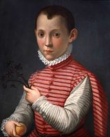 Portrait of a Boy with a Sprig of Hyacinth and Fruit