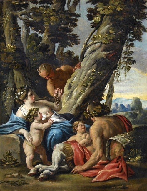 Le Faune et sa Femelle - Painting de Nicolas Chapron