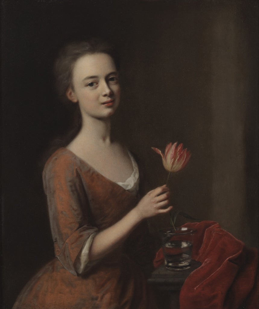 Portrait of Catharina Denner, the Artist's Daughter (one of a pair) - Painting by Balthazar Denner