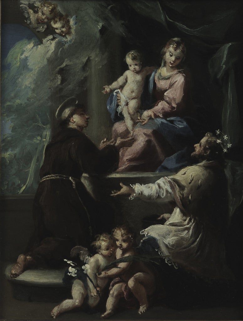 Virgin and Child Enthroned with Saints Anthony of Padua  and a Martyred Royal Saint (Wenceslaus?)