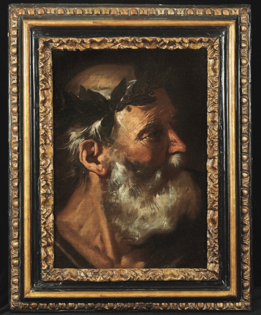 Pier Francesco Mola Portrait Painting - Head of a Classical Poet (Socrates?)