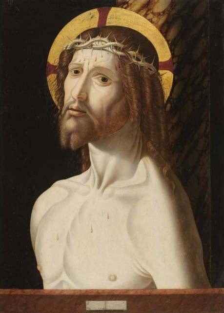 Christ at the Column - Painting by Jacopo da Valenza